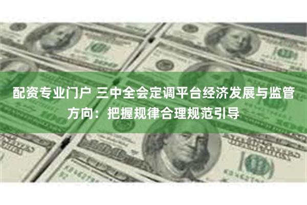 配资专业门户 三中全会定调平台经济发展与监管方向：把握规律合理规范引导